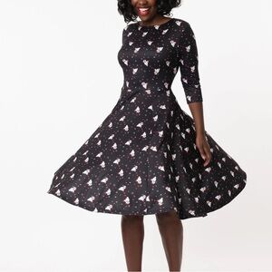 Frosty The Snowman x Unique Vintage Frosty Magic Print Nicole Swing Dress